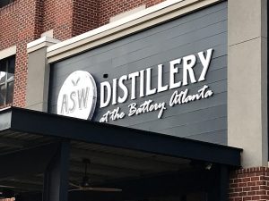 Dimensional letter signage of ASW Distillery by Blackfire Signs in Atlanta