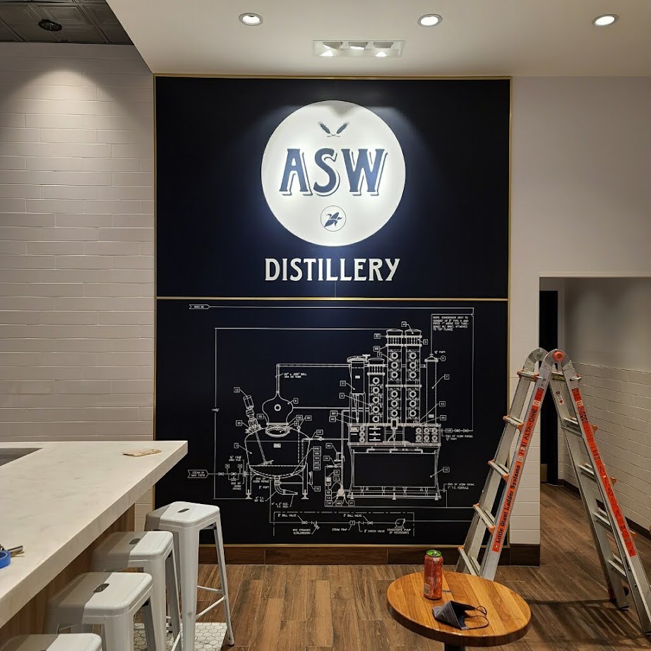 Wall murals for ASW Distillery in Atlanta, GA
